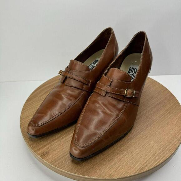 Rush Hour Womens Pointed Leather Brown Heeled‎ Loafers Size 8.5 Vintage - Picture 2 of 8